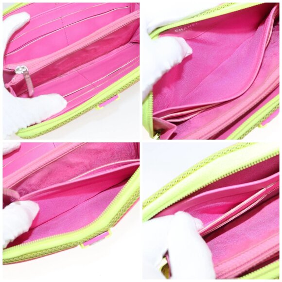 CHANEL Long Wallet Nylon Yellow CC Auth - Picture 13 of 14